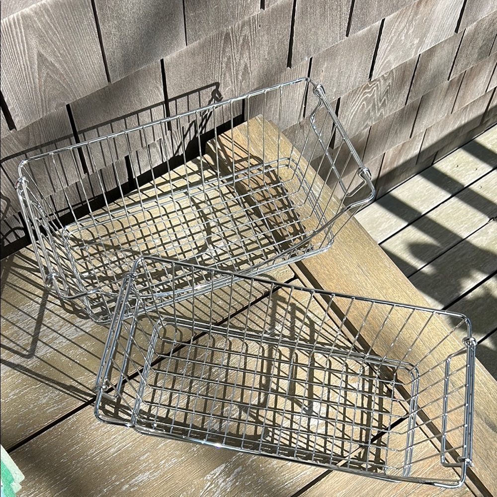 NEW! Silver Wire Storage Baskets